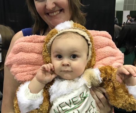 A baby in a Gizmo Mogwai Gremlins costume