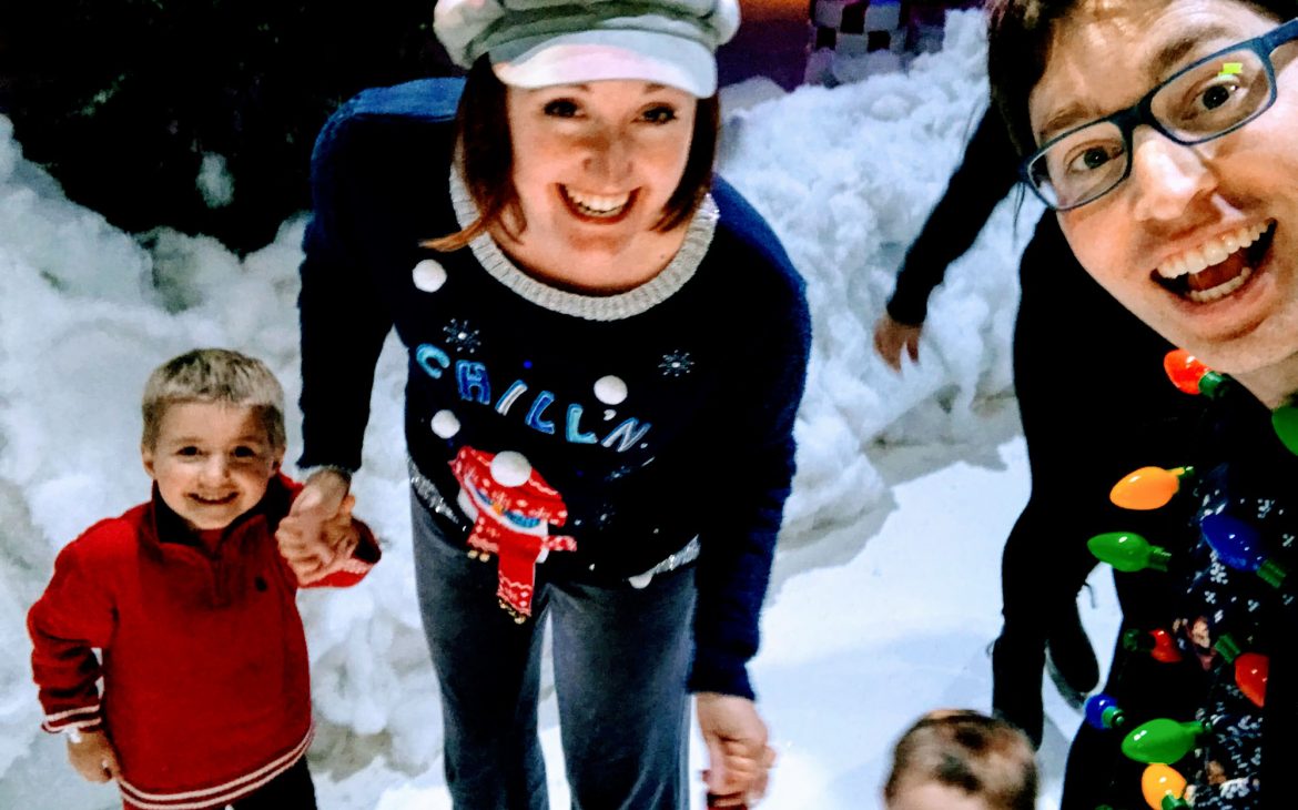 The Morgan family ice skating