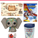 Dumbo FunkoPop, Dumbo DVD, Dumbo Tumbler, Loungefly Dumbo clutch