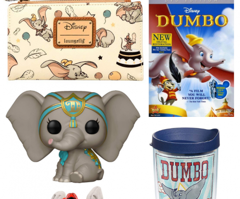 Dumbo FunkoPop, Dumbo DVD, Dumbo Tumbler, Loungefly Dumbo clutch